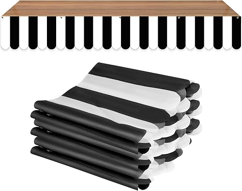 3 piezas de pancarta a rayas blancas y negras para decoración de fiesta temática de café francés, toldo, decoración de pared, telón de fondo de