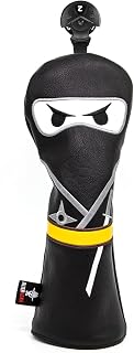 Golf Club Headcover 3 Wood Headcover Ninja Design Magnetic Closure Elegant Embroidery Premium Leather Driver Fairway Wood Hybrid Blade Mallet Putter Cover Wood Head Cover