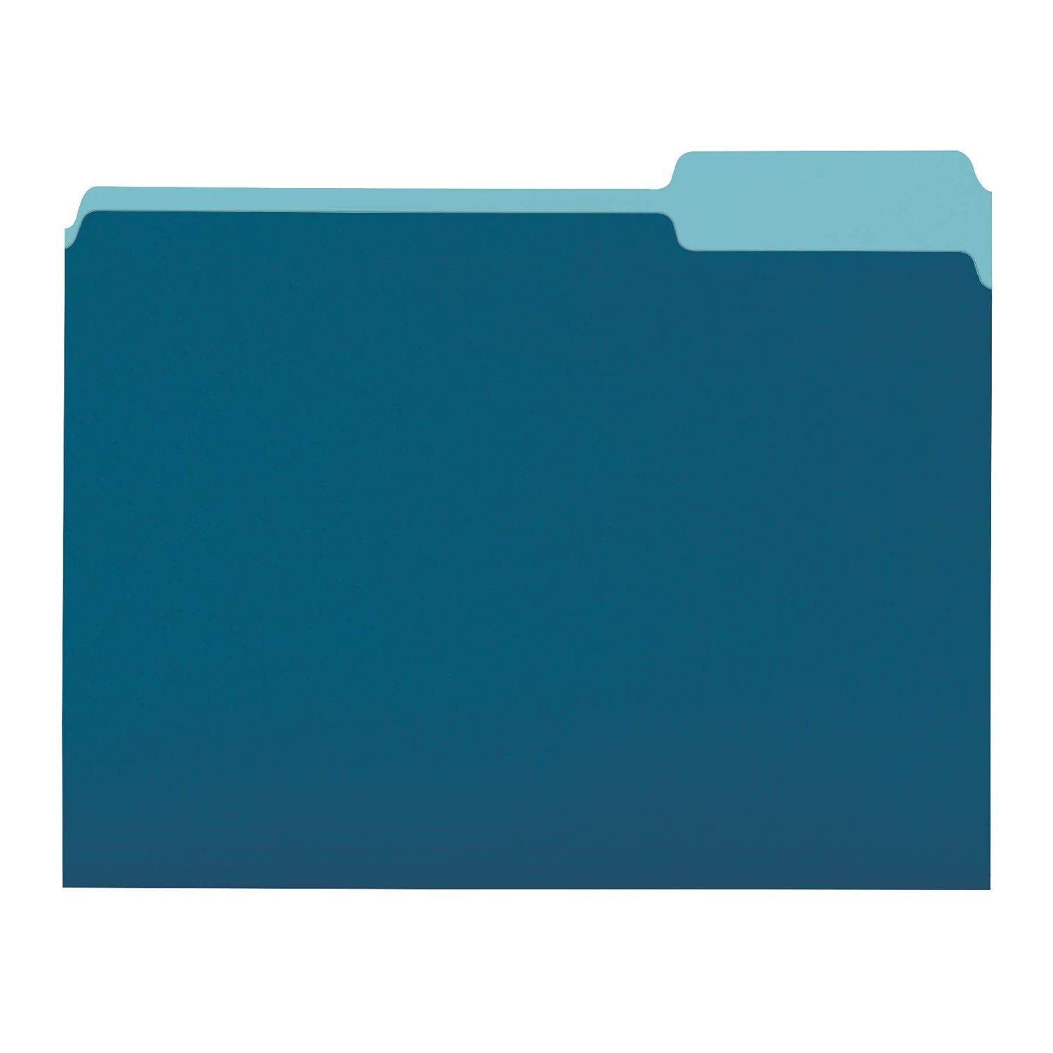 AmazonBasics TwoTone Color File Folders, Letter Size, 1/3 Cut, Teal