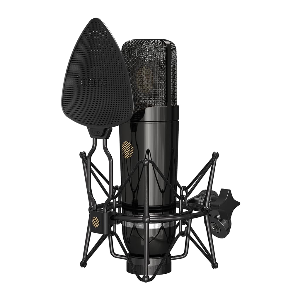 iCON Pro Audio Space 87 Kondensatormikrofon mit XLR-3F-Anschluss, Metall, WIMA-Kondensatoren, Fairchild-Widerstände, Cinemag-Transformator, 20 Hz-20 kHz, 60 x 60 x 216 mm