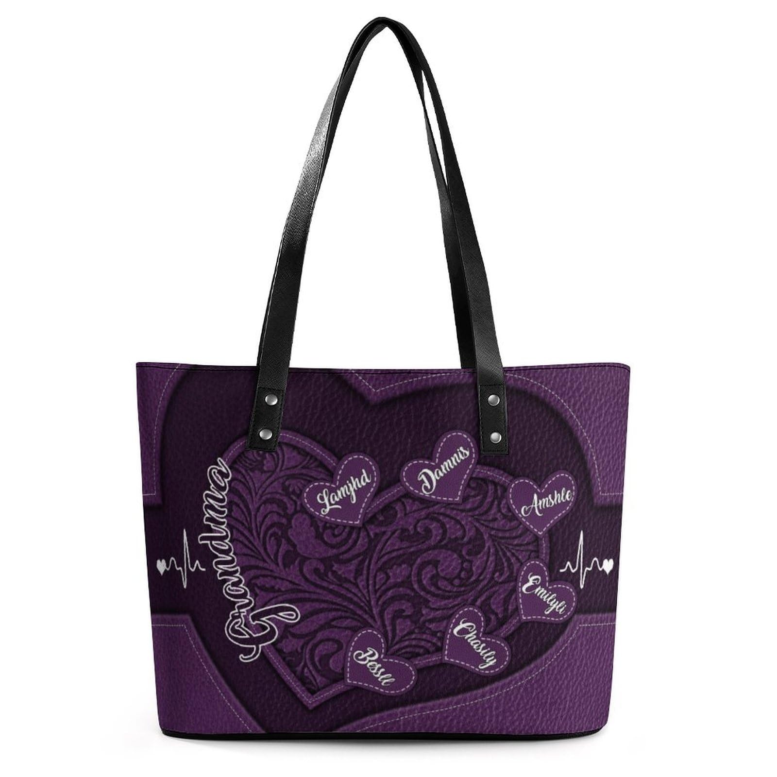 QGTHKLP Personalized Grandma's Little Sweethearts Single Shoulder Bag Custom 1-15 Name Loving Gift For Grandma Mom Xmas