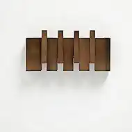 11.8" Wooden Piano Key Coat Rack Wall Mounted, Flip Down 4 Hooks Heavy Duty for Hanging Coats/Hats/Keys/Towels/Bags, Natural Walnut Entryway Hanger Art Hook