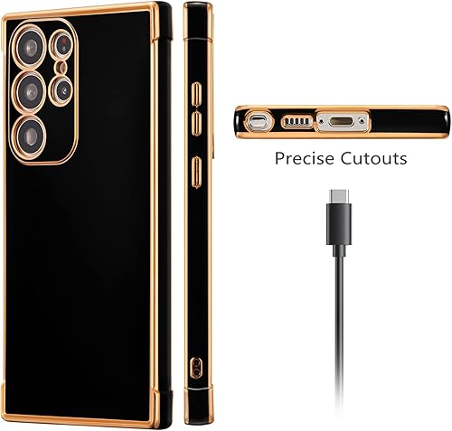 Miniatura 4 de RALEAVO Funda para Samsung Galaxy S23 Ultra, cubierta de lujo, delgada, ligera, brillante, brillante, TPU suave, a prueba de golpes, carcasa