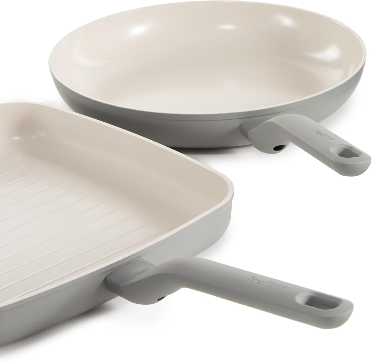 Balance 2Pc Non-stick Ceramic Specialty Cookware Set, Recycled Aluminum, Non-toxic, CeraGreen Nonstick Coating, Stay-cool Handle, Induction Pan, 100% Sustainable, Moonmist