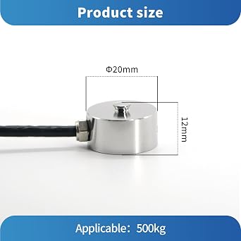 Mini Load Cell Sensor,Button Type Scale Weigh Force Pressure Sensor,Test Tension and Compression,High Precision 0.2% Diameter 20 mm*12mm with 3m Cable (0-30KG)