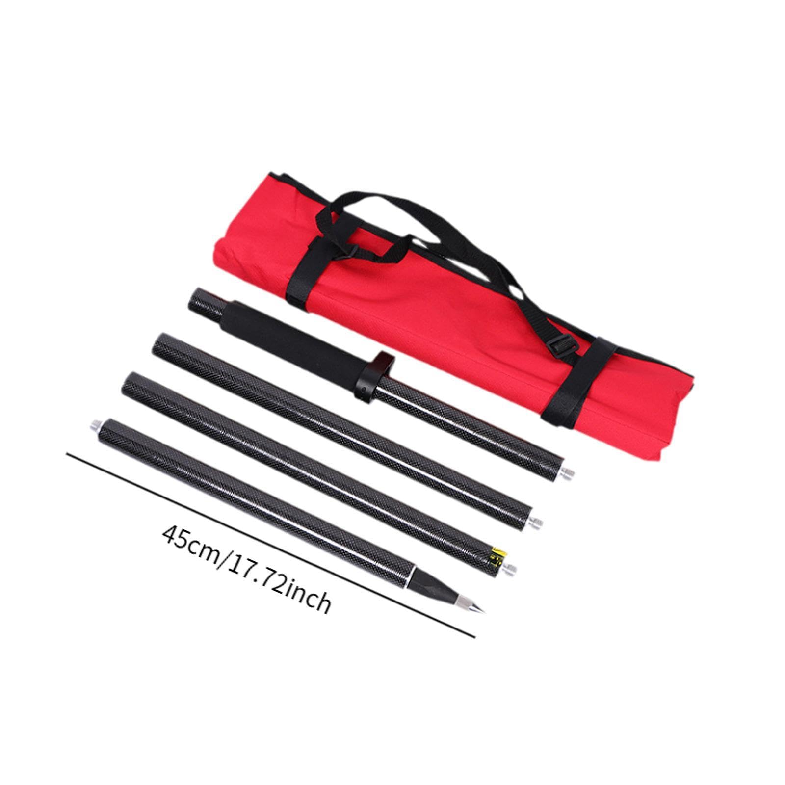 Oshhni Poste topográfico de 4 secciones, varilla de rango Rtk con bolsa suave, accesorios topográficos ajustables de 1,8 metros de longitud para mediciones