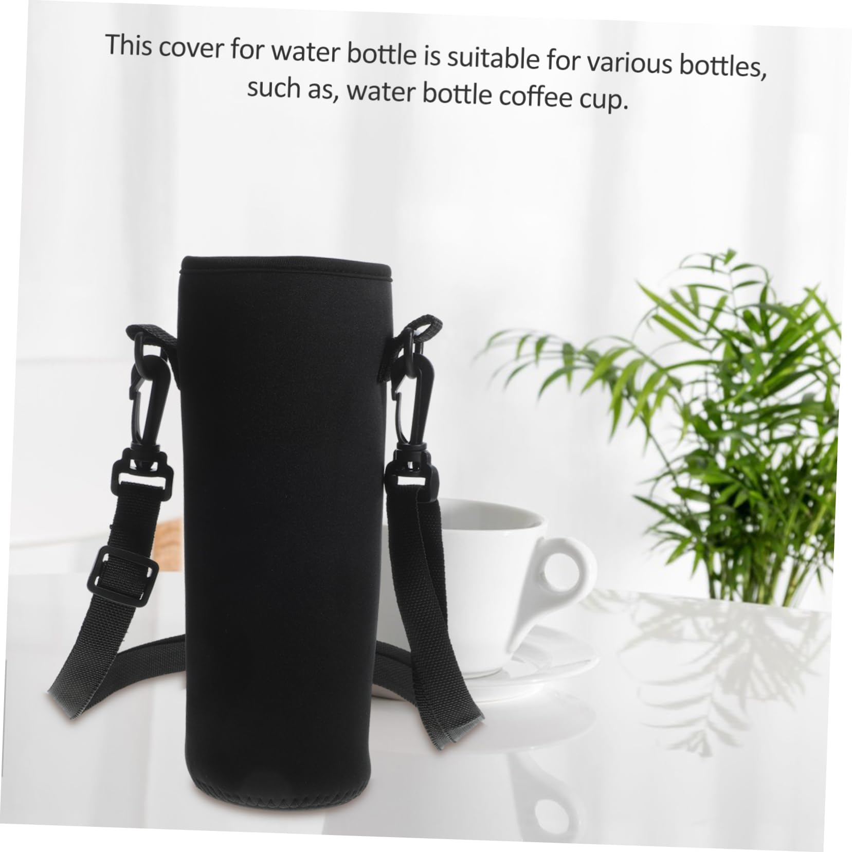 Toyvian juego de tazas bolsa manga botella de bebida agua portabotellas tapa de botella de aislamiento paño de buceo Negro