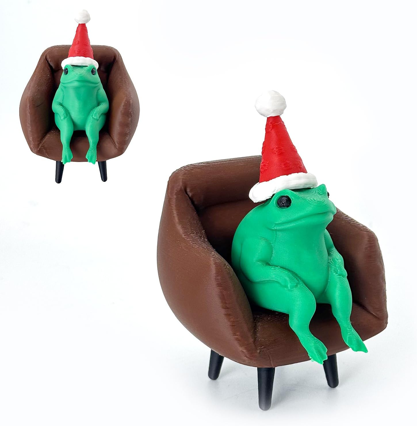 3D Printed Frog Fidget Mini Animals Figures Set, Miniature Sofa Arm Chair Living Room Furniture, Home Office Decor Ornaments for Desktop