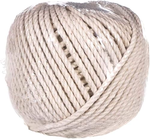 Miniatura 6 de Cuerda de algodón de 3 hilos (0.059in x 400 pies)  línea de masón, línea de tiza y cuerda de Sena, sostén los nudos de forma segura