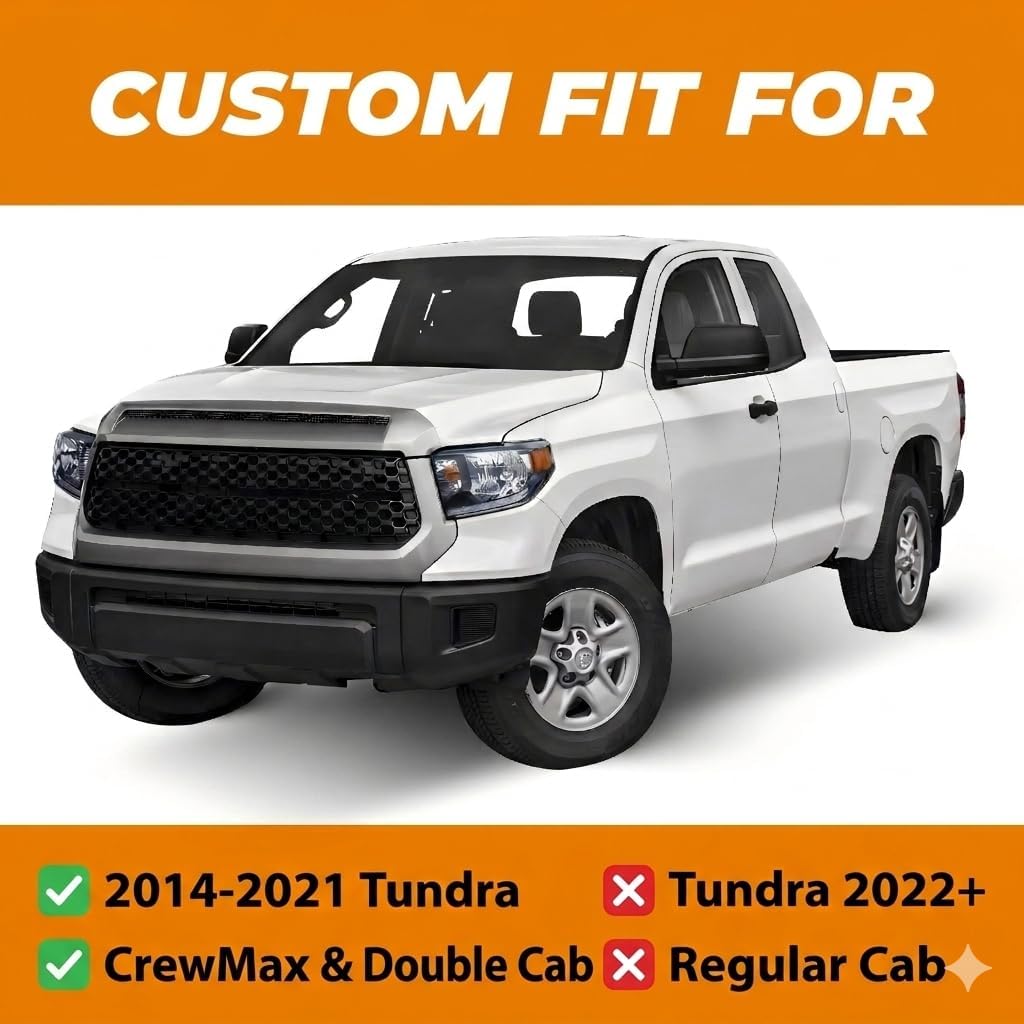 Custom Fit Seat Covers for 2014-2021 Toyota Tundra CrewMax & Double Cab, Waterproof Faux Leather Car Seat Protectors, Compatible with SR5 Limited TRD Platinum 1794 Edition