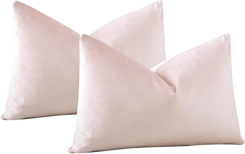 Miniatura 6 de OTOSTAR Paquete de 2 fundas de almohada decorativas de terciopelo suave y sólido de 16 x 24 pulgadas, fundas de almohada lumbares, fundas de