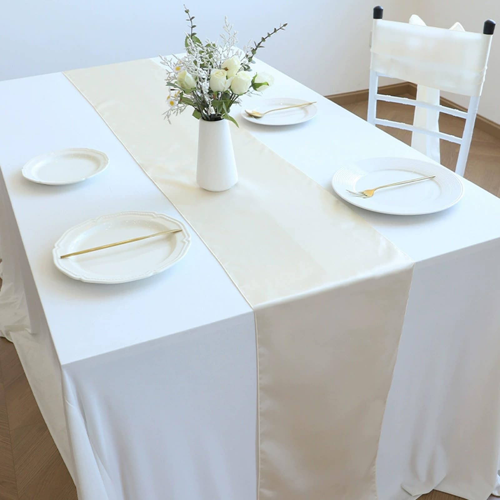 36 Packs Light Champagne Table-runner 11.8*108.26in Long Bright Silky And Smooth Table Runners For Wedding Banquets Birthday Party