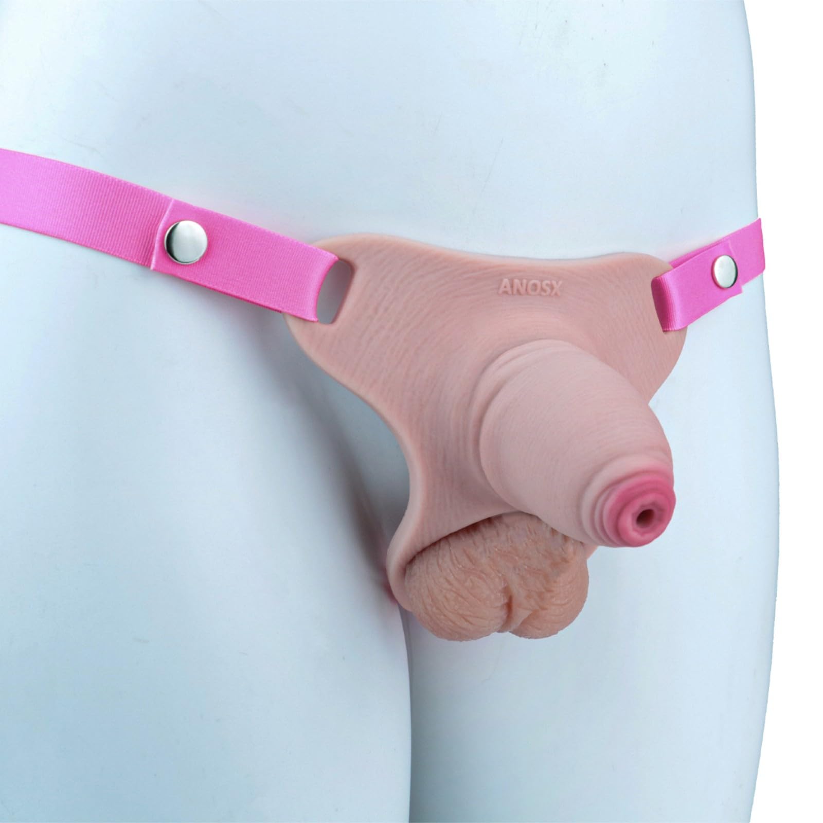 Cage de Chastetée en Silicone Sex Toys Cage de Chasteté avec Ceinture et 4 Tailles Différentes pour Masquer la Taille du Pénis Chastity Cage Légère et Souple pour le Bondage du Pénis (Pink,S)