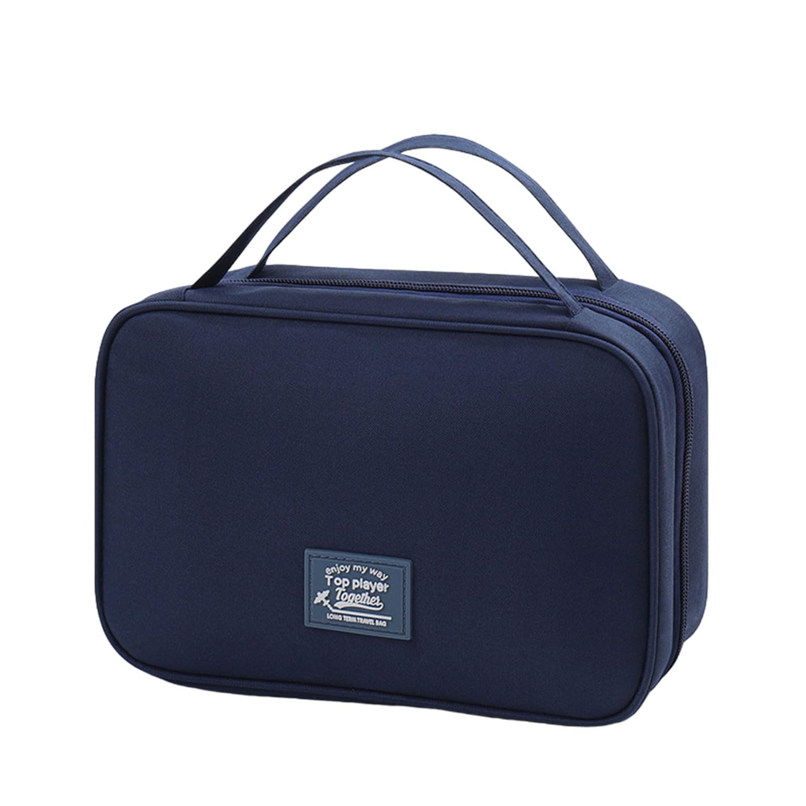 Mekalero Navy Blue Multilayers Toiletry Bag Waterproof Makeup Bag Cosmetic Tool Storage Organizer For Travel And Everyday Use Toiletry Carry