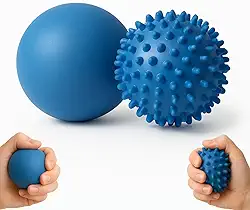 Kit 2 Bolas Para Massagem Fisioterapia Bolas Exercitadoras Cravo e Lisa Esfera Fisioterapica Grip Ball Fisioball, Bolinha Pasa Fisioterapia Masseadores Para Maos Pés Pernas Corpo-Bola Massageadora Para Dor Muscular