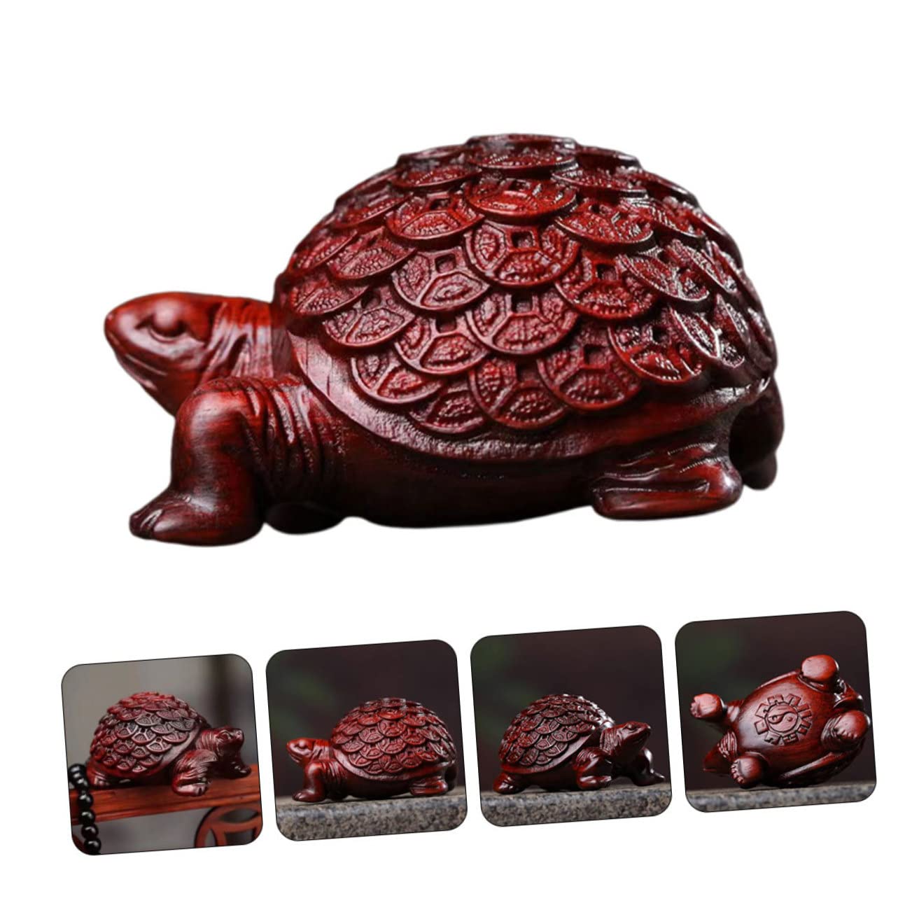 Amazon.co.jp: HOMOCONO 木製亀の飾り彫刻 ローズウッド製 耐水性