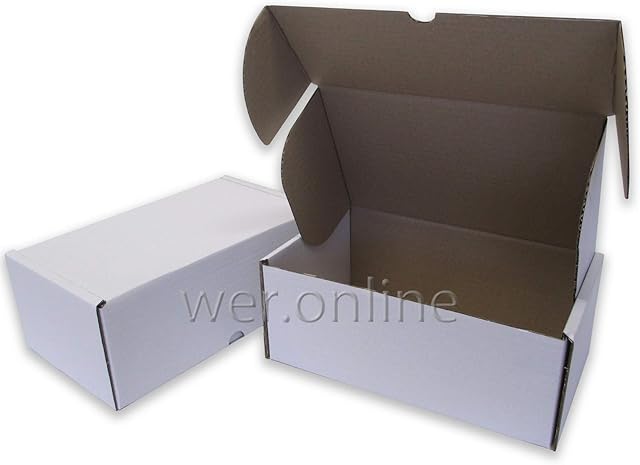 W E Roberts Pack of 25 Small Diecut Postal Mail Compact Cardboard Boxes ~ 10" x 6" x 4"/250mm x 150mm x 100mm