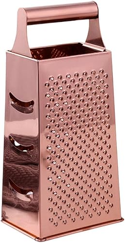 Miniatura 8 de IMIKEYA Rallador de queso de 4 caras de acero inoxidable con mango para verduras, jengibre, rebanada de cocina, trituradora de alimentos rosa