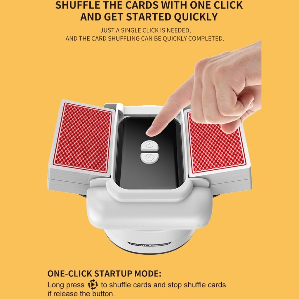 Automatic Card Shuffler Electric Shuffling Machine for 4 Decks Low Noise Rechargeable & Portable Shuffler Machine for Poker UNO Blackjack