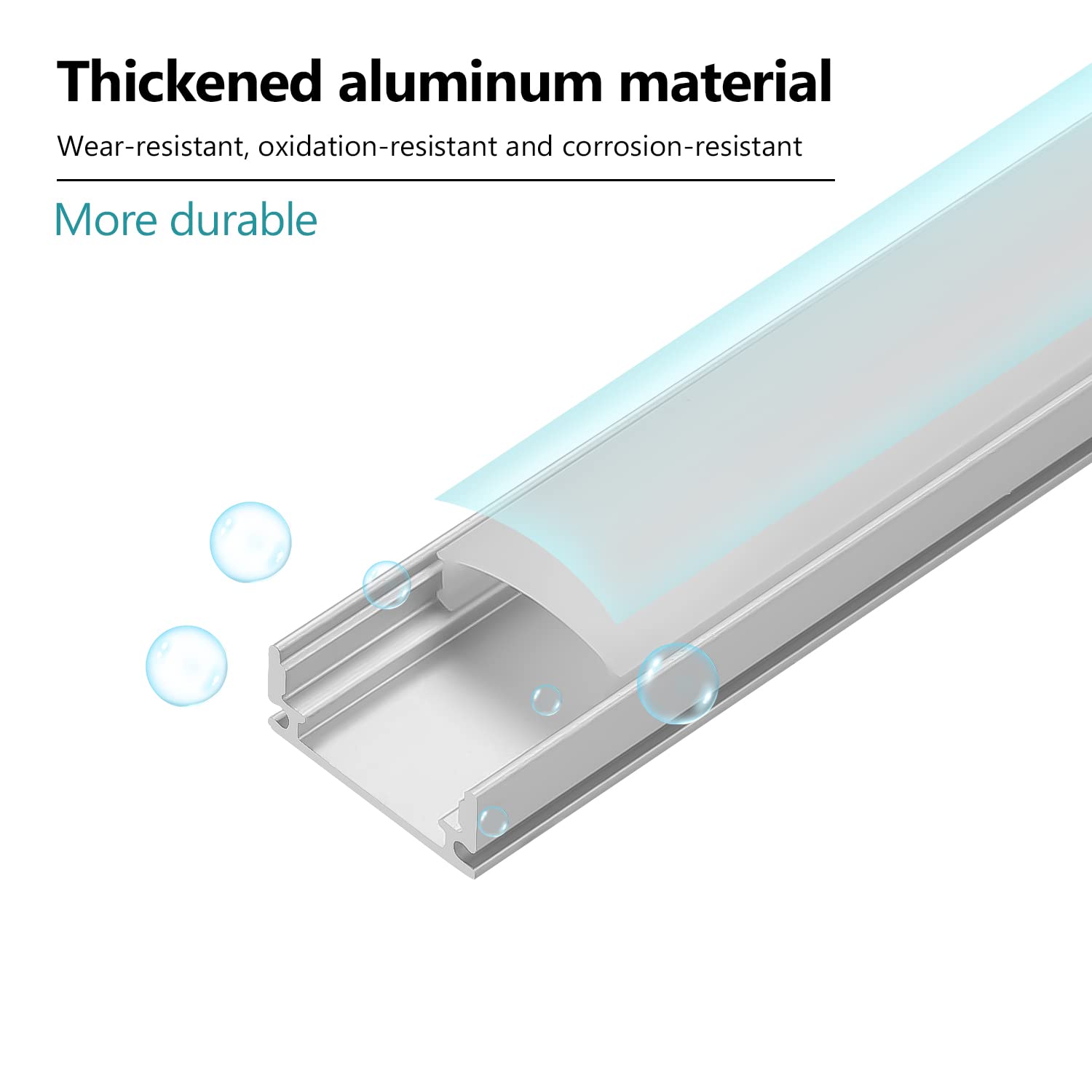 Sonnewelt 40 x 1 m profil LED aluminium, profil aluminiowy LED w kształcie litery U do taśm LED / pasków / pasków (1-12 mm) z osłoną, w zestawie zaślepki i klipsy montażowe do taśm LED