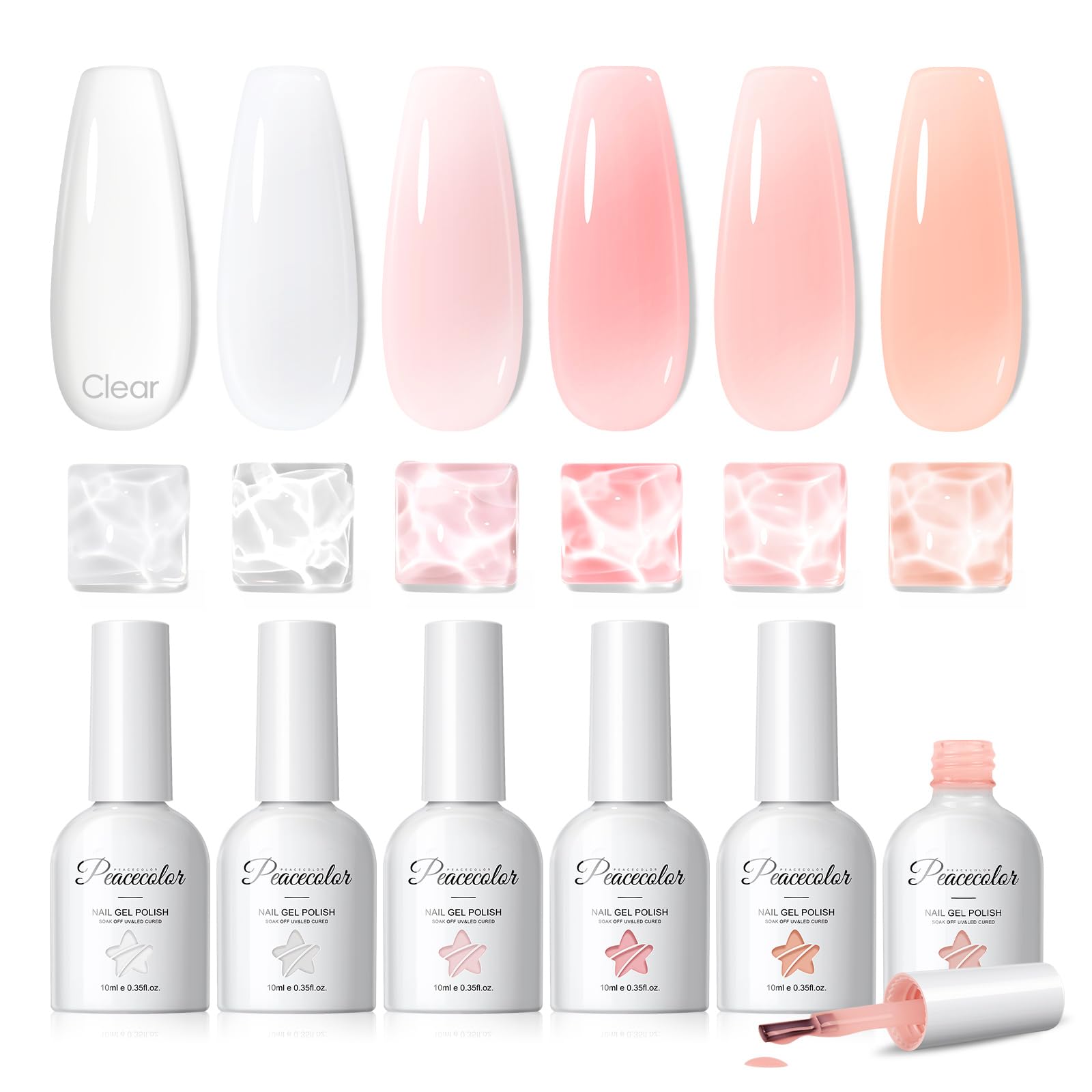 PEACECOLOR Builder Uñas Gel 10ML, Pintauñas Semipermanentes Blanco Lechoso Rosa Nude Gel Constructor para Extensión Reconstrucción Decoración de Uñas Principiantes y Profesionales — view 11