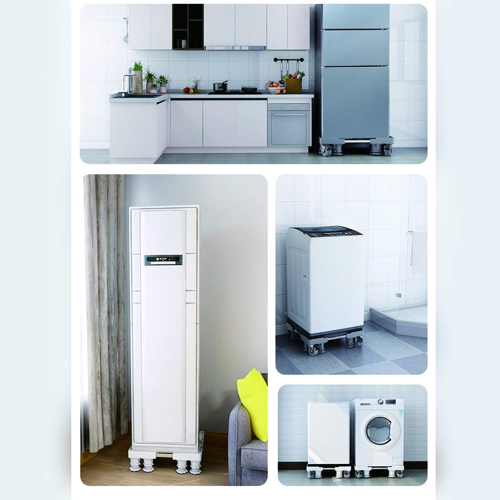 Adjuble Uniwersalny wózek na pralkę z zamykanymi kółkami – wielofunkcyjny refrirator i suszarka nd, 42–65 cm, konstrukcja z 4 nogawkami dla łatwego montażu