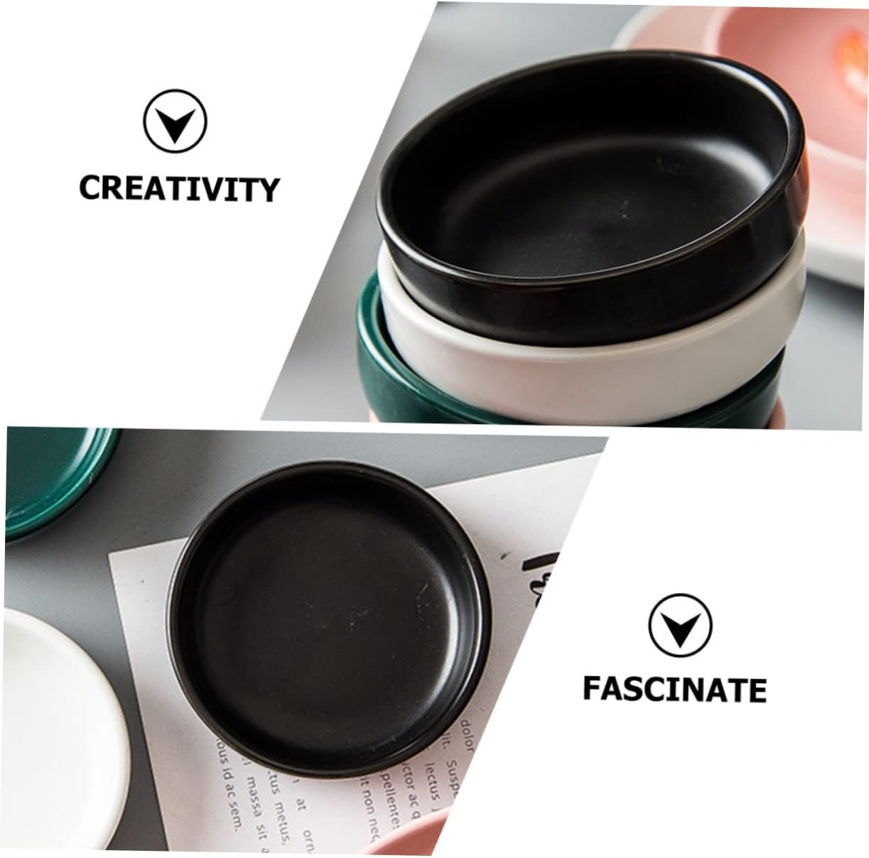 Cabilock 4pcs Ceramic Seasoning Plates Sauce Dishes for Dipping Serving Multi-use Sauce Holders for Kitchen Party Camping