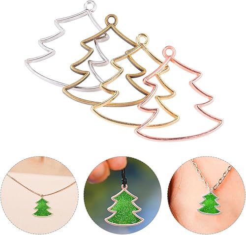 Miniatura 7 de 20 dijes de bisel abierto para árbol de Navidad, dije de resina UV, dijes de resina, moldes de resina para joyas, moldes de resina para aretes de