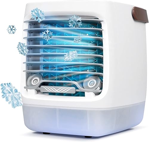 ChillWell Enfriador de aire evaporativo 2.0 para habitación, mini enfriadores portátiles de pantano de 4 velocidades con humidificador | Unidad de