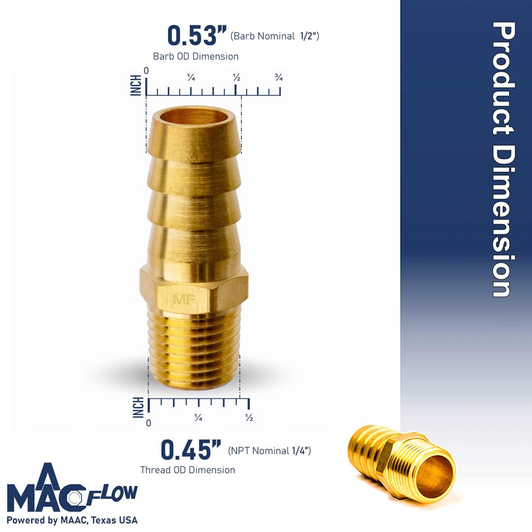justhosefittings Hose Barb - Female Pipe to Hose Barb - Poly - 1 1/4-Inch FNPT x 3/4-Inch HB