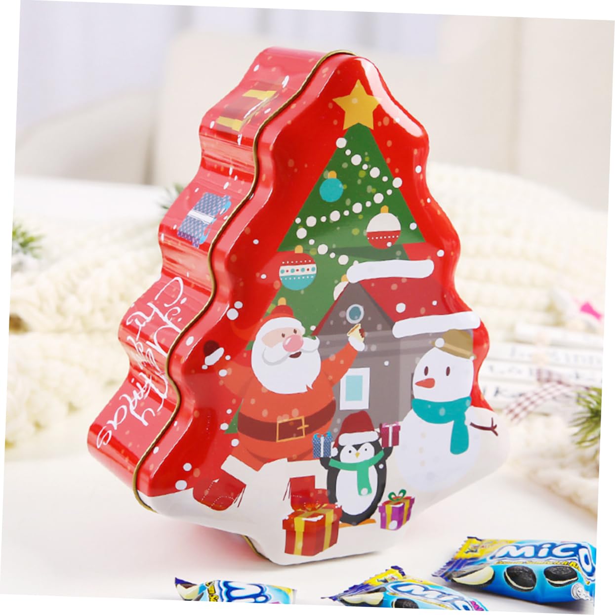 Ciieeo 3st Weihnachts-süßigkeitenschachteln Lagerung Lagertank Süßigkeiten Metalldosen Geschenkdosenhalter Dosen Behandeln Weihnachtstisch Weißblech Mit Geschenkbox Blechbüchse