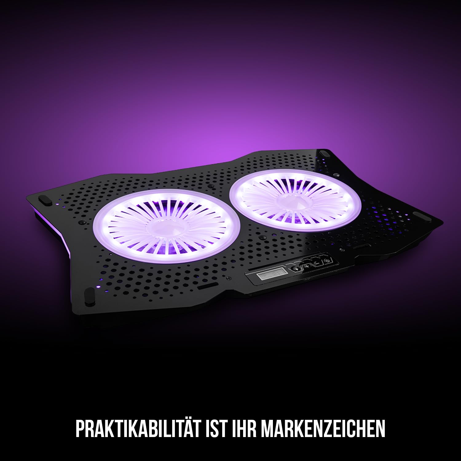 MODECOM MC-CF18 RGB Silent Fan. Quiet RGB LED Laptop Cooling pad. for laptops up to 18” with Two Silent Fans.