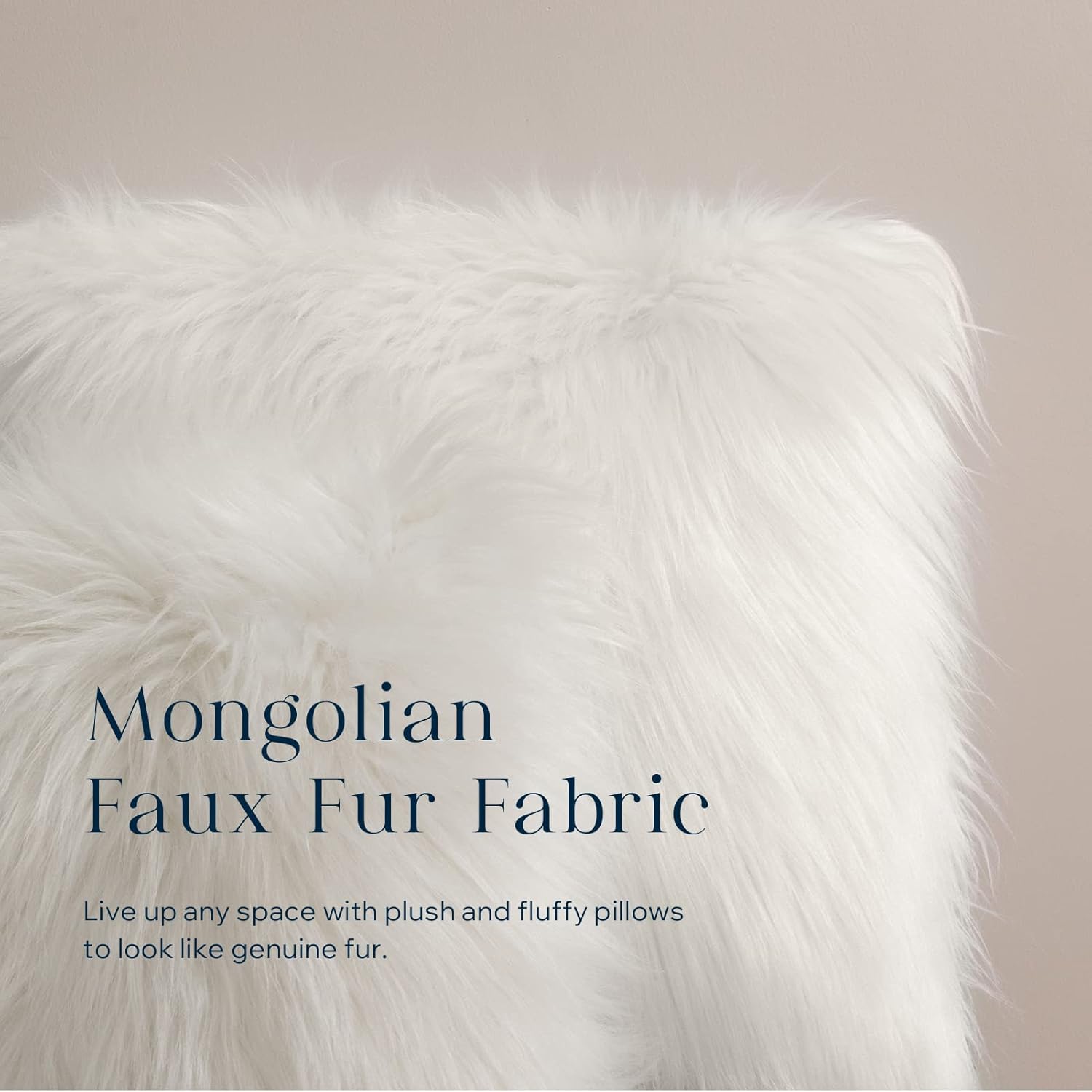 Phantoscope Pack of 2 Faux Fur Solid Throw Decorative Pillow Cover Cushion Covers Luxury Soft Halloween Decorative Pillowcase Fuzzy Pillow Covers for Bed/Couch, Cream White 18 x 18 Inches - Image 3