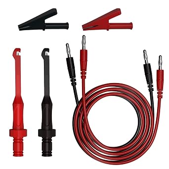 6PCS Multimeter Test Leads Set Electric Wire Piercing Probe, Automotive Insulation Back Probes ,Fully Insulated Alligator Clips0079, 4mm Banana Plug Test Leads for for Diagnostic Electrical Testing