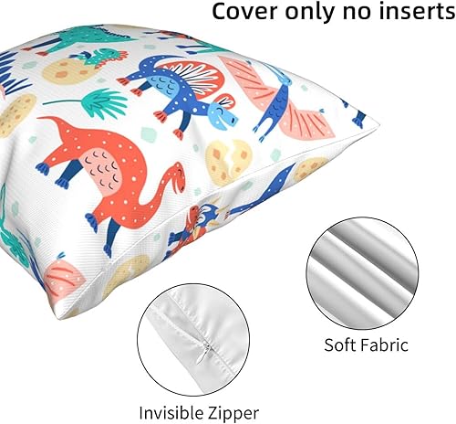 Miniatura 3 de Aimeryup Throw Pillow Covers 20x20 Inch Cute Dinosaurs Decorative Pillow Covers Cushion Covers cojines decorativos para sala Pillow Cases Cute Throw
