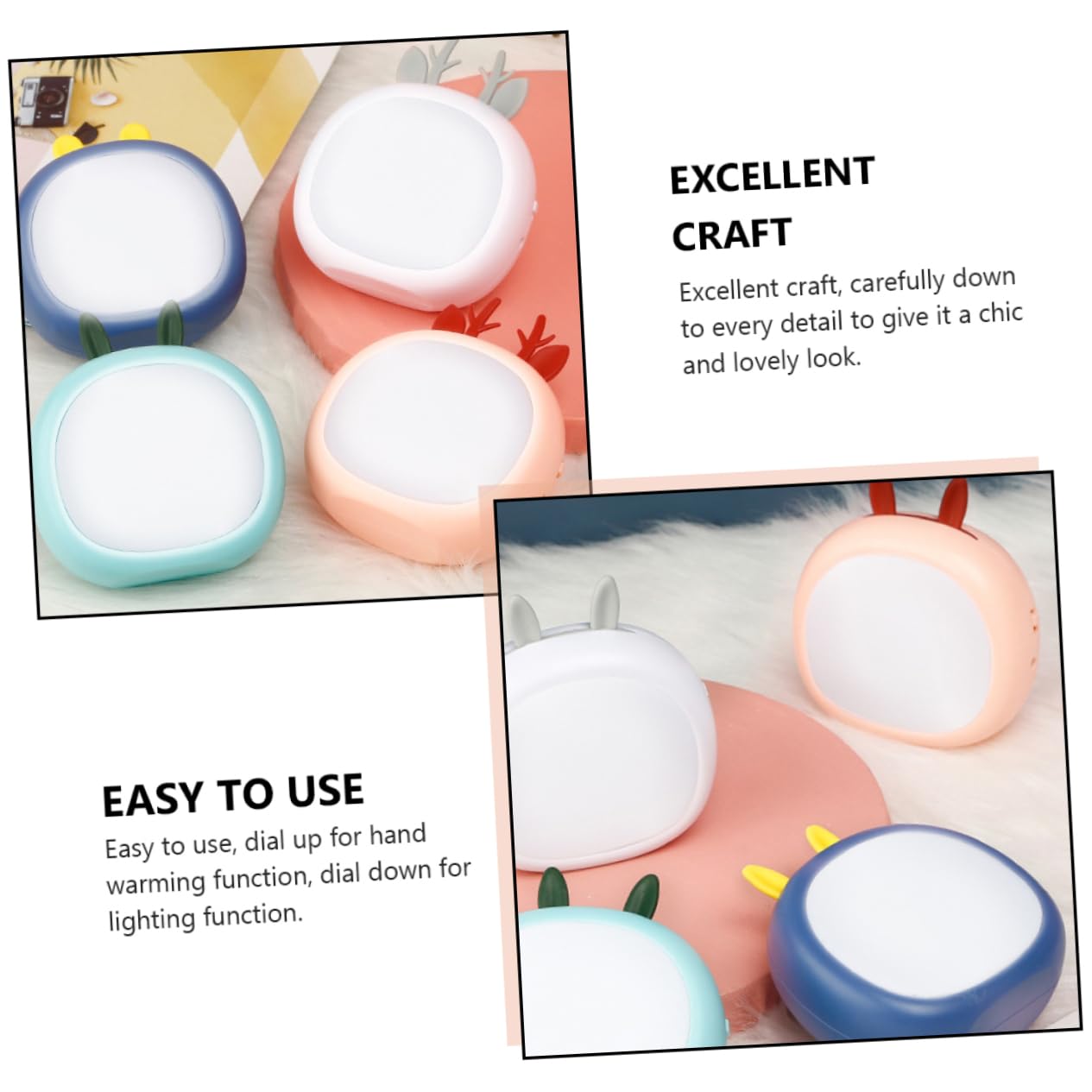 Caldo Giocattolo Per Più Caldo Batteria Usb Polso Mano Banca Elettronico Mini Luce Notturna Accessori Da Campeggio Plastica Rosa