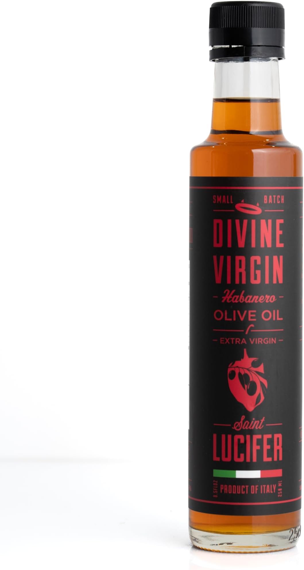 Saint Lucifer, Divine Virgin - Habanero Extra Virgin Olive Oil, 8.5oz - 250ML | Gluten Free, Sugar Free, Vegan, Vegetarian