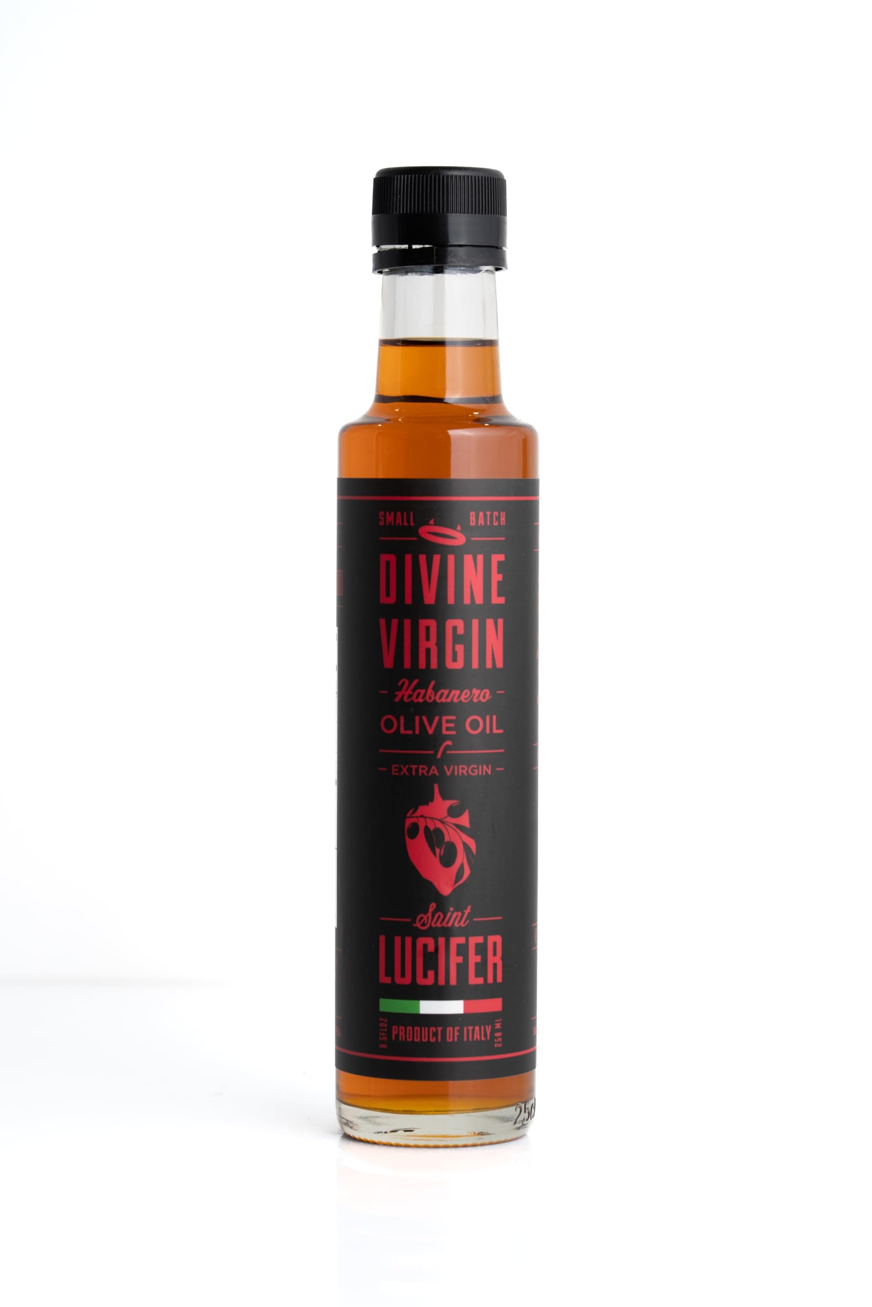 Saint Lucifer, Divine Virgin - Habanero Extra Virgin Olive Oil, 8.5oz - 250ML | Gluten Free, Sugar Free, Vegan, Vegetarian