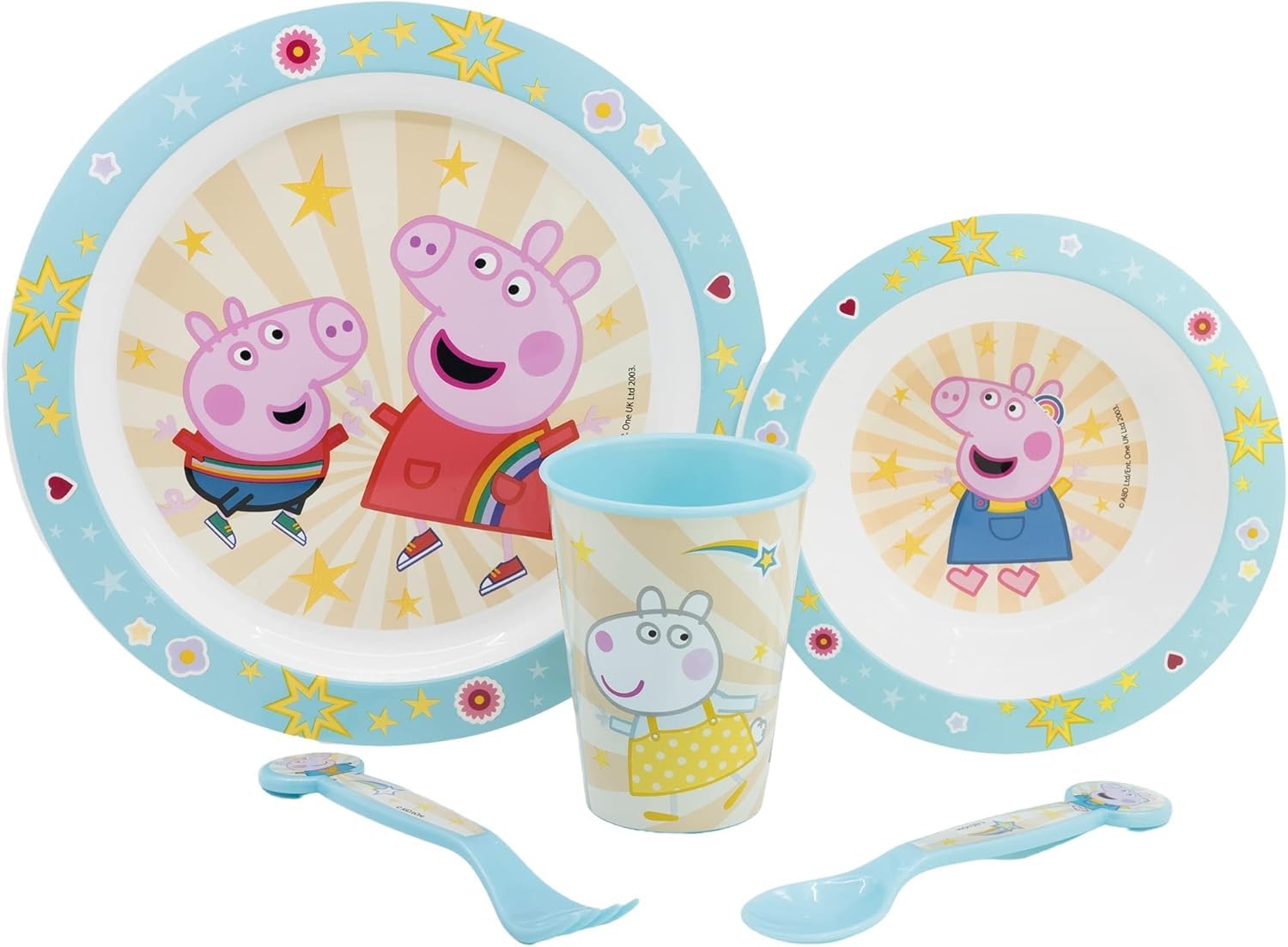 2630; vajilla Reutilizable Peppa Pig; Compuesto por Vaso; Plato y Cuenco; No BPA