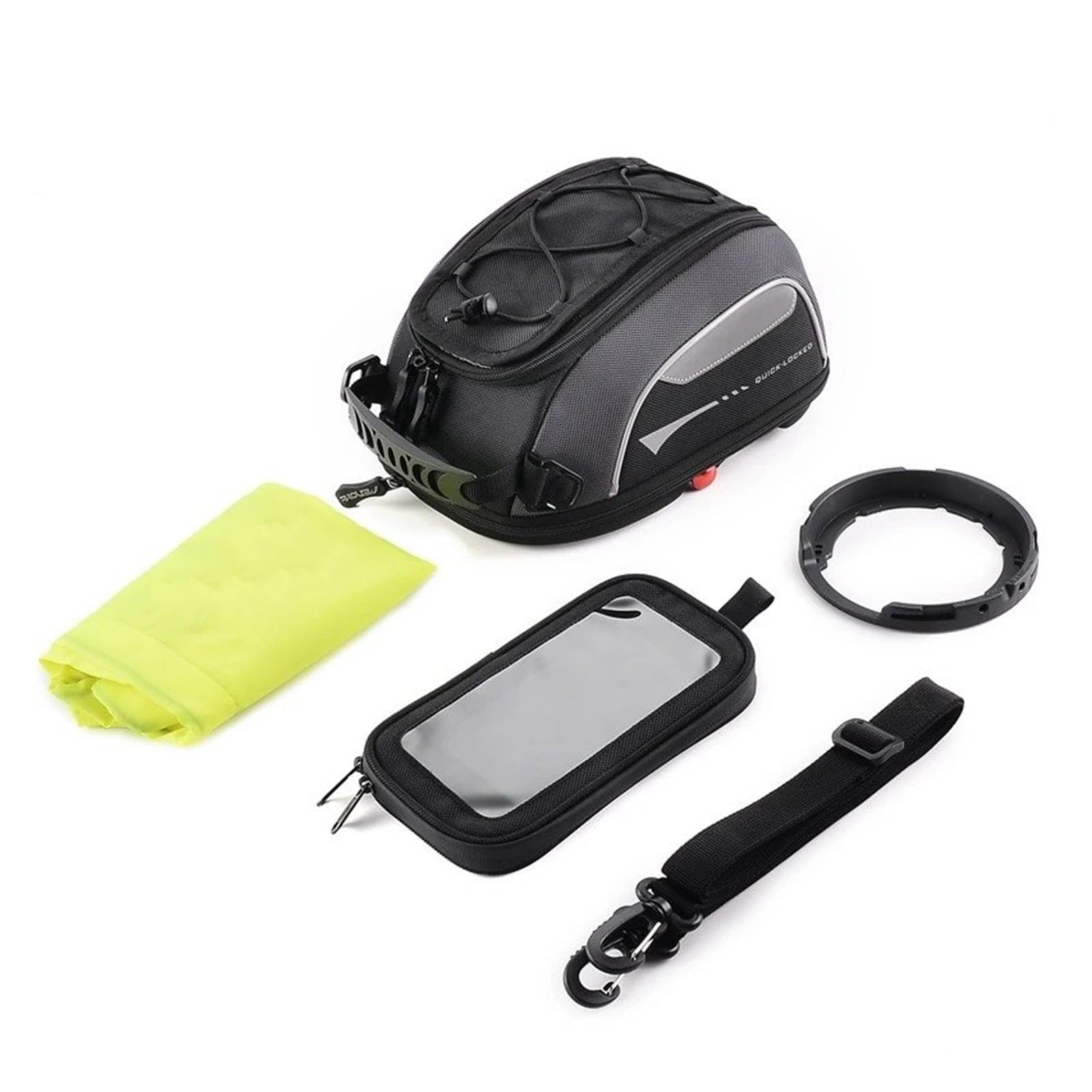 Motorradsitz-Rucksack Für VOGE Für Valico 525DSX 900DSX 625DSX 525 DSX 900 625 Motorrad Tank Tasche Gepäck Quick Lock Ring Rucksack Wasserdicht Flansch(Without Phone Bag)