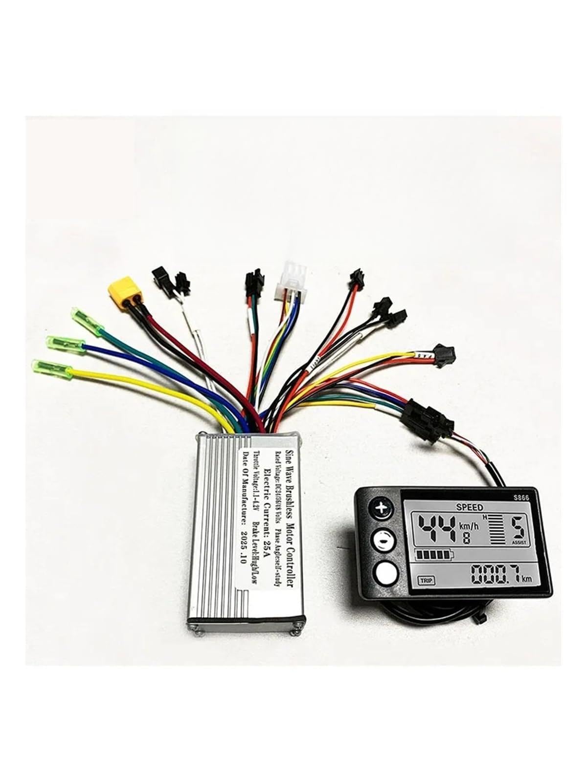 HHB18I 24V 36V 48V 350W 500W 25A Brushless motor Sine Wave Controller (9x5x3cm) with S866 LCD instrument kit