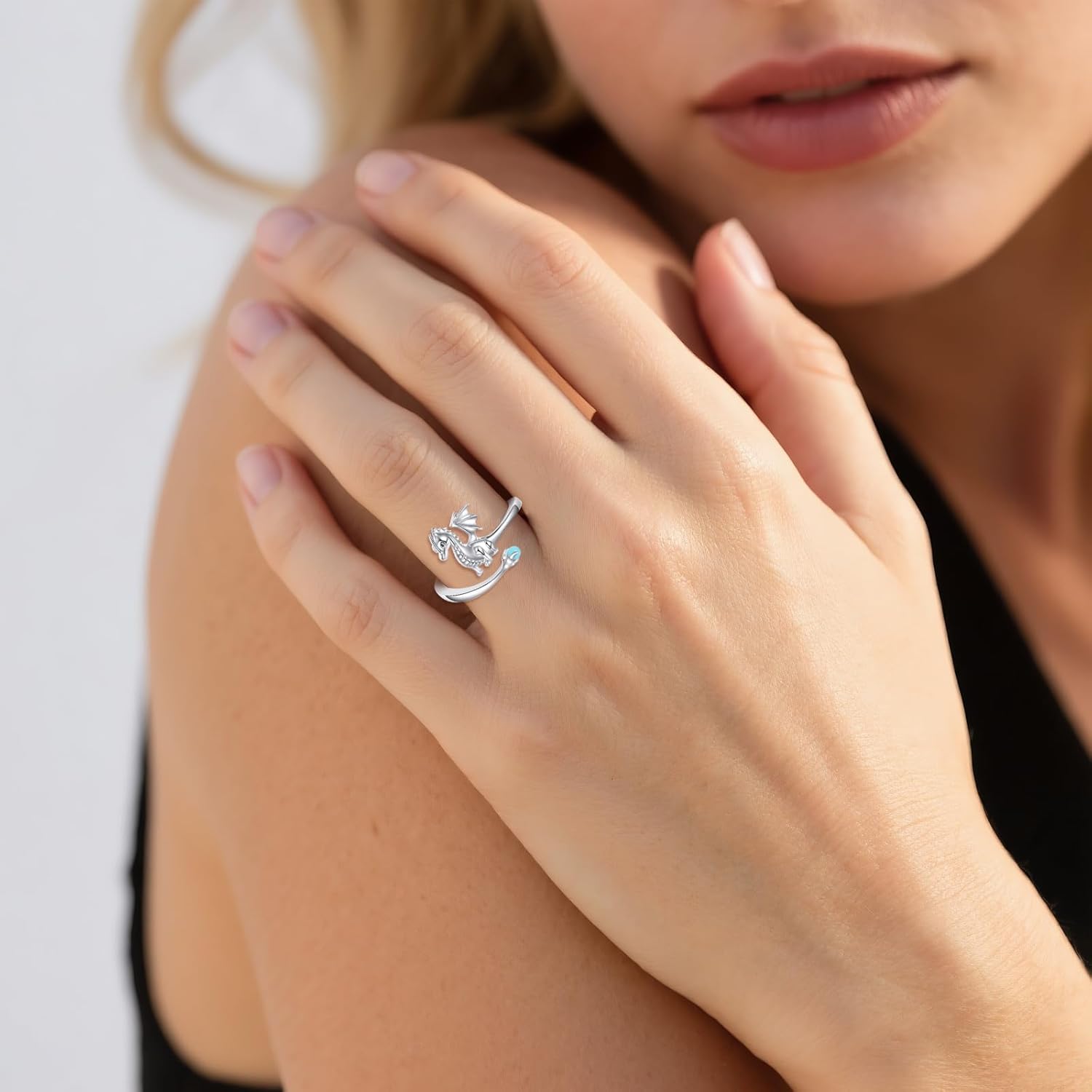 Animal Ring for Women Sterling Silver Cute Animal Open Adjustable Ring Jewelry Gifts Size 7