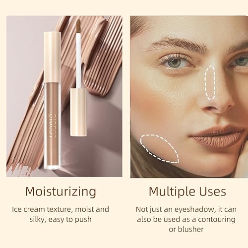 Miniatura 2 de Sombra de ojos líquida mate de larga duración Sombra de ojos de alta pigmentación Maquillaje de ojos en gel (marrón