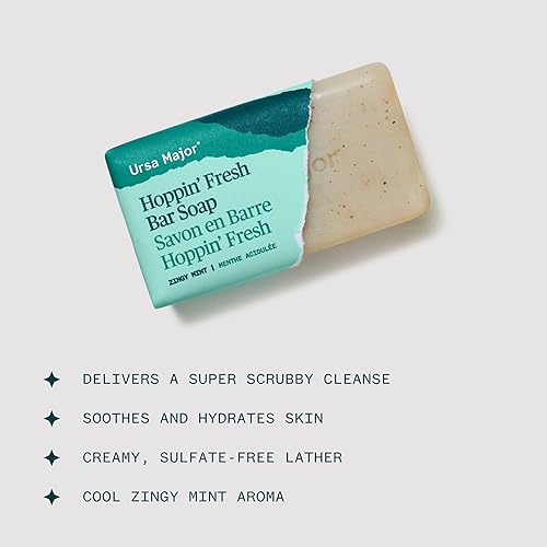 Miniatura 3 de Ursa Major Morning Mojo jabón en barra exfoliante natural con menta eucalipto y romero 5 onzas
