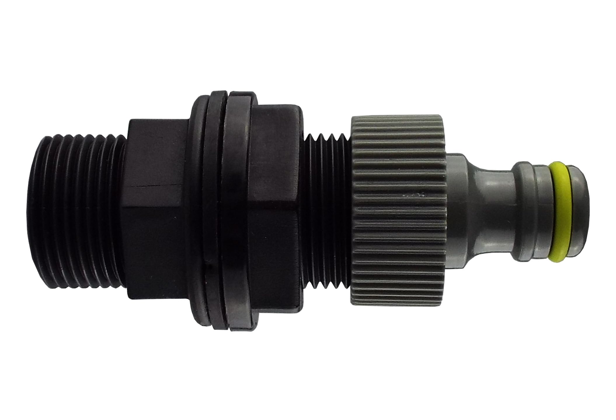 Cost Wise Black Threaded Water Butt/Rain Barrel/Storage Tank Outlet Adaptor/Connector With Universal Garden Hose Fitting (Requires A 21Mm Hole)