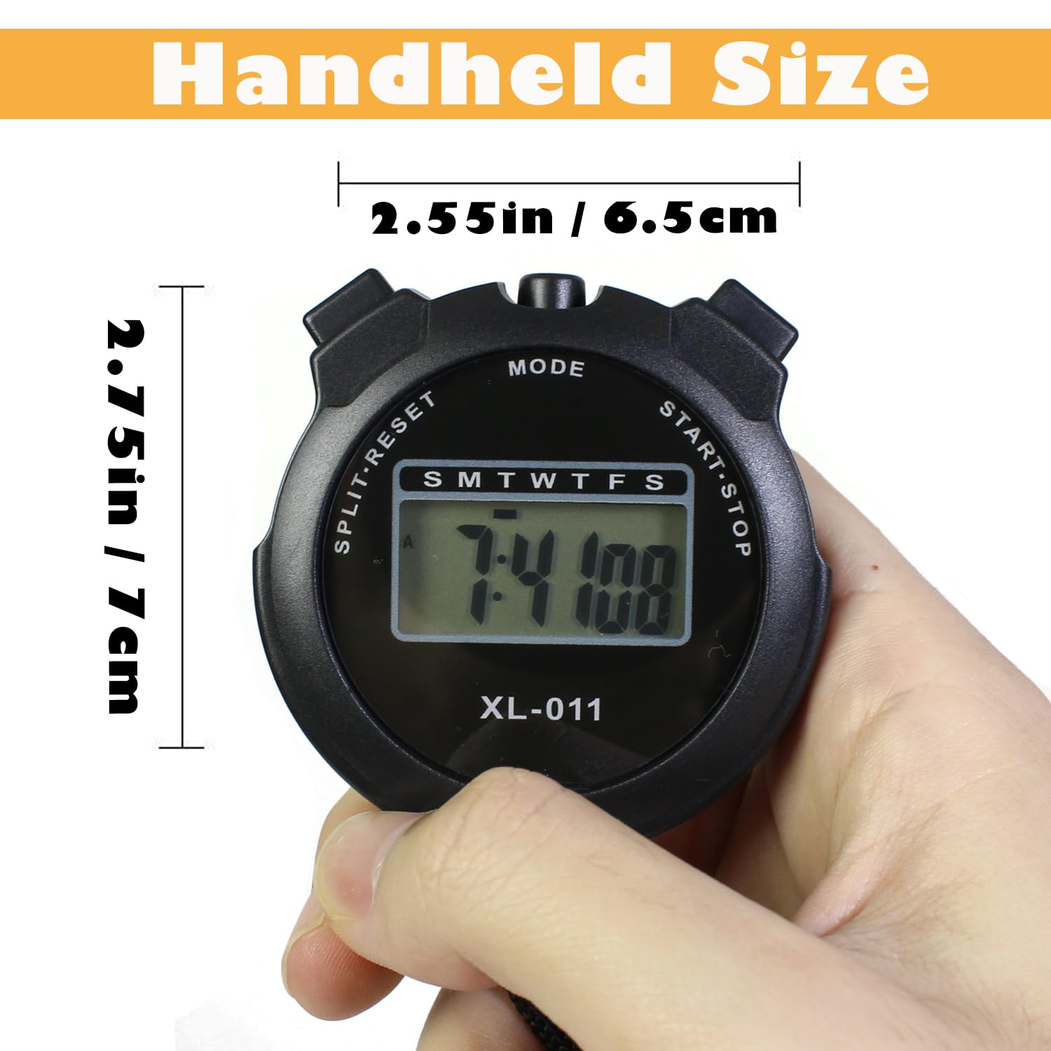 6-Pack Multi-Function Electronic Digital Sport Stopwatch Timer, Large Display with Date Time and Alarm Function, Sports Coaches Fitness Coaches and Referees Black - Image 5