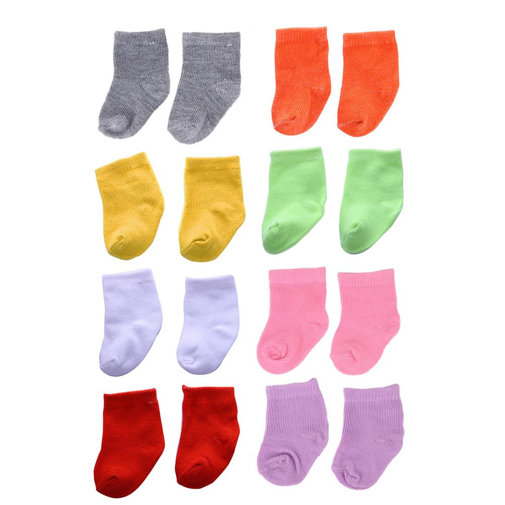 16 Pairs Mini Doll Socks for 12-Inch Dolls Decorative Socks Toys for Dollhouse Play and Kids DIY Craft Accessories