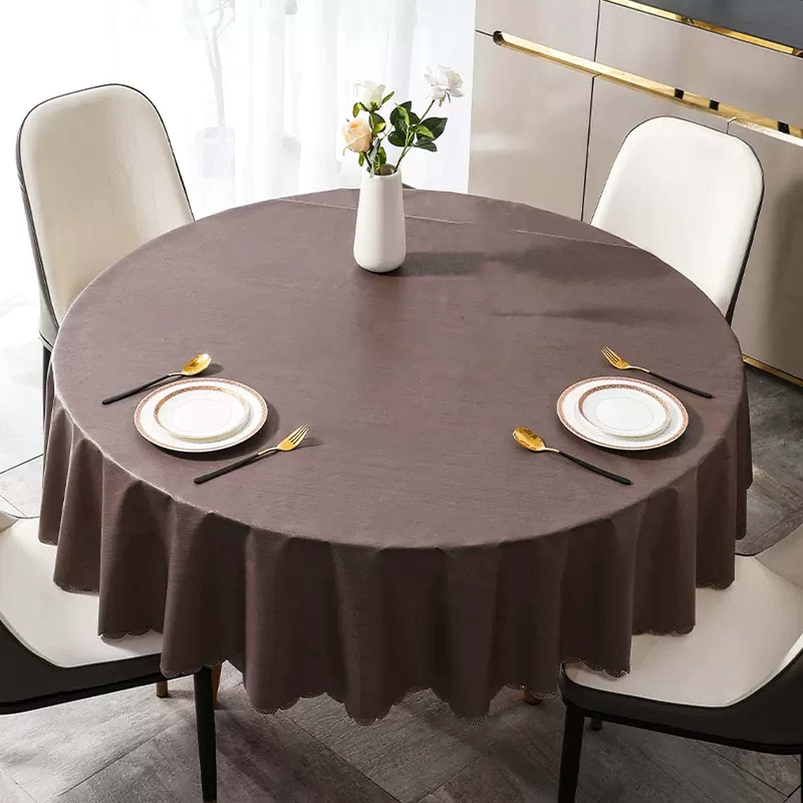 Tischdecke, rund, wasserdicht, 220 cm – Wachstuch, schmutzabweisend, PVC, für Küche, Picknick, Außenbereich, Garten