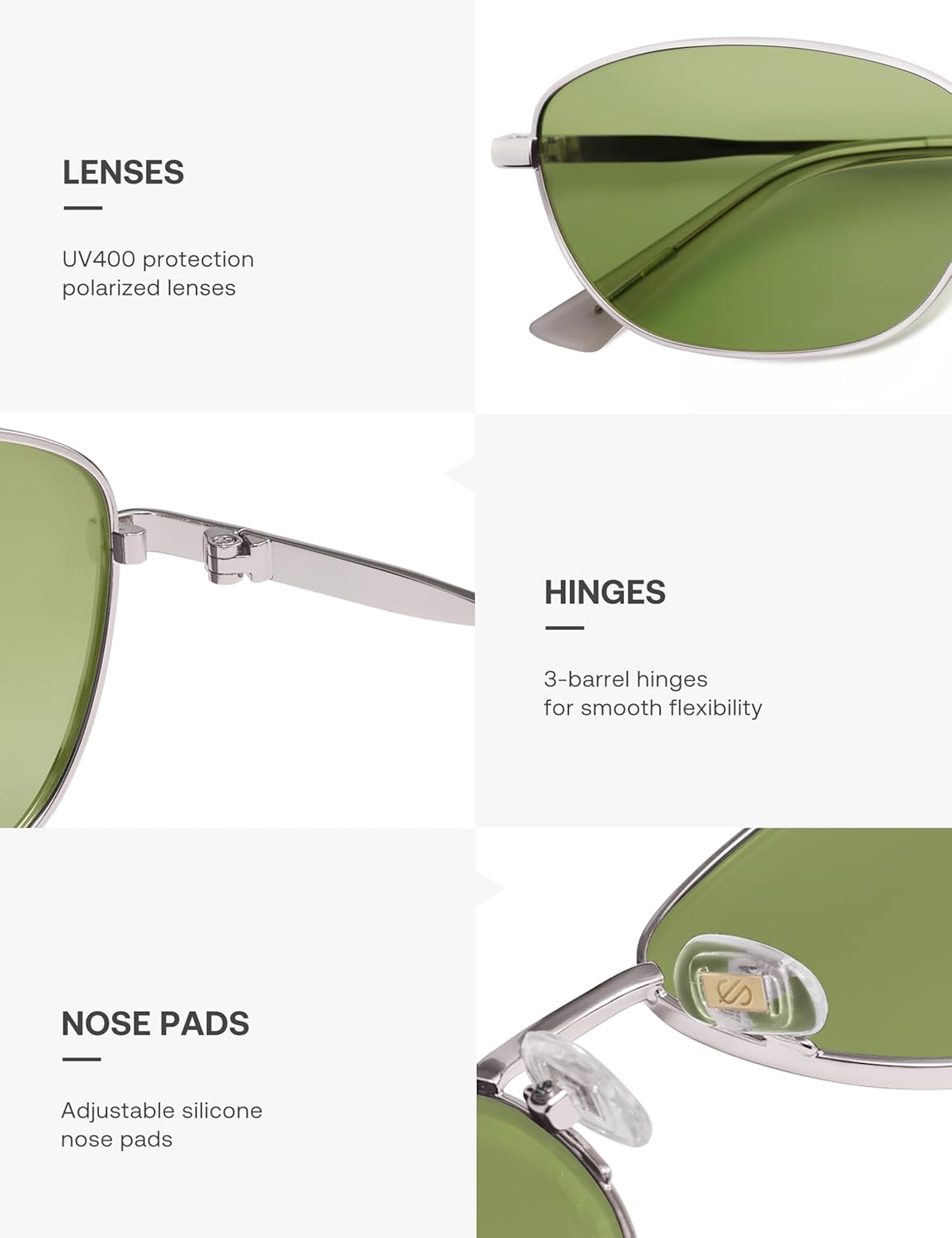 SOJOS Retro Oval Polarized Sunglasses for Women Men Vintage 90s Style Womens Mens Sunnies Sun Glasses SJ1245 - Image 4