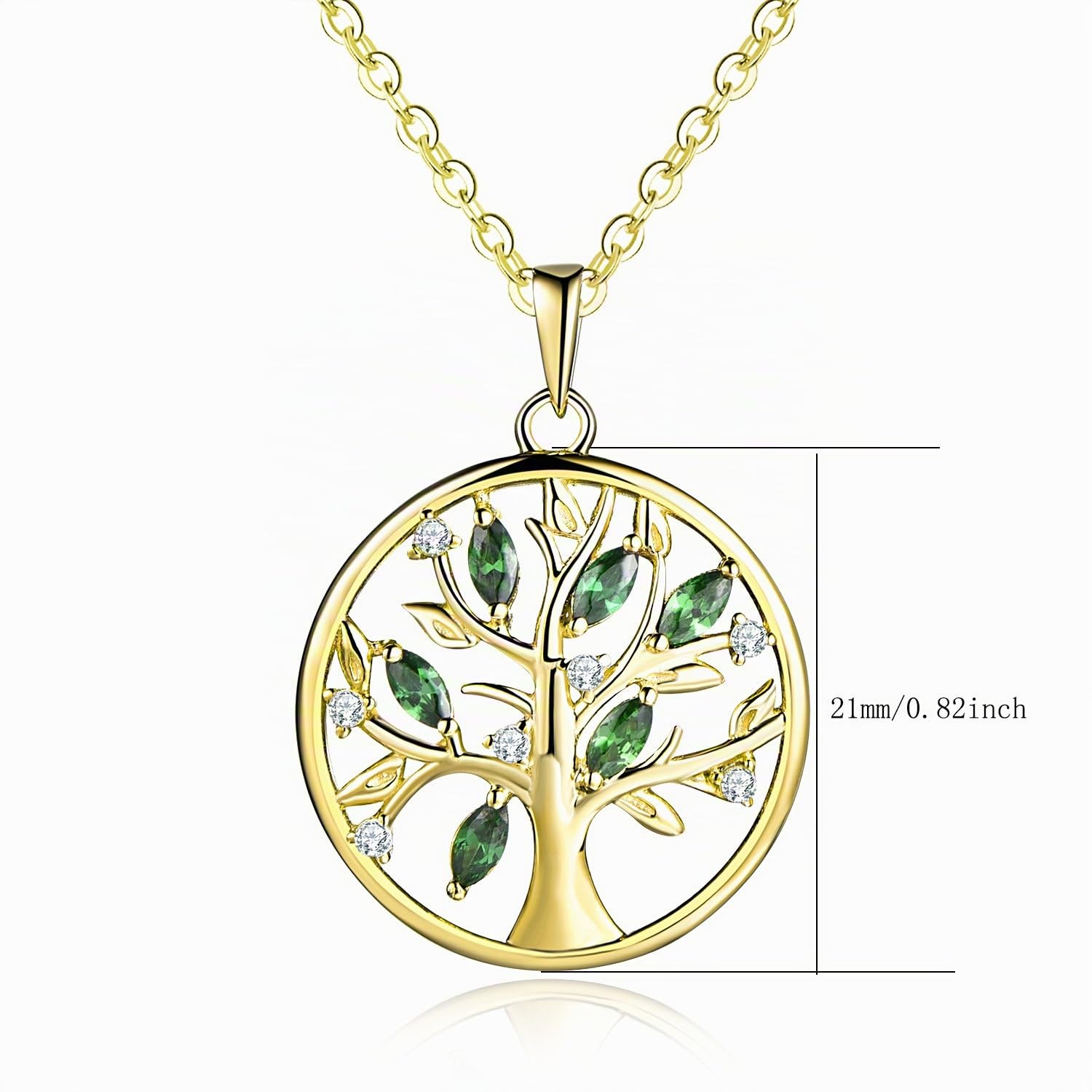 JO WISDOM Damen Halskette Lebensbaum 925 Silber Baum des Lebens Yggdrasil kubischen Zirkonia Münze Kette mit Anhänger